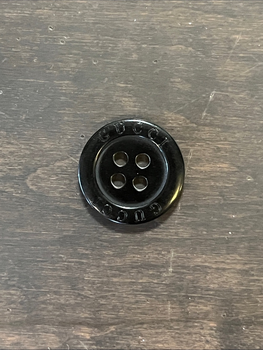 Gucci Black Four-Hole Logo Button
